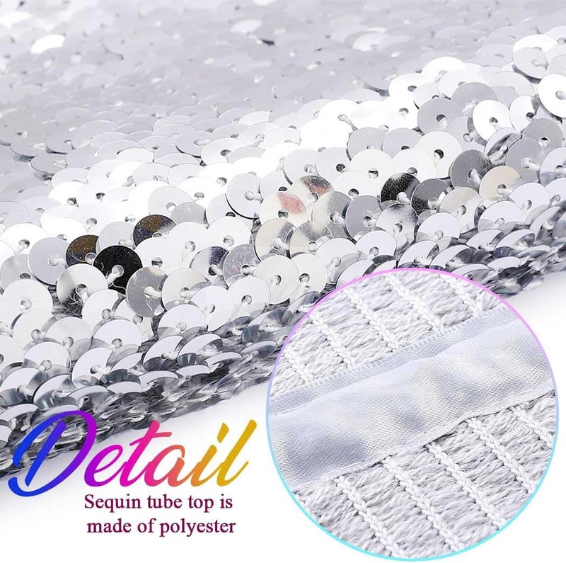 Nicute Sequin Tube Top Sparkly Crop Tops for Women - Image 3